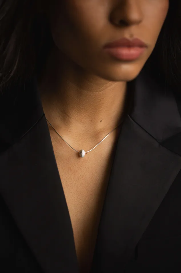 Rough Ring Necklace Silver Kty Necklaces