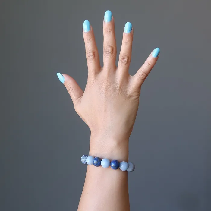 Satin Crystals Bracelets Angelite Bracelet Lapis Lazuli Blue Heaven United