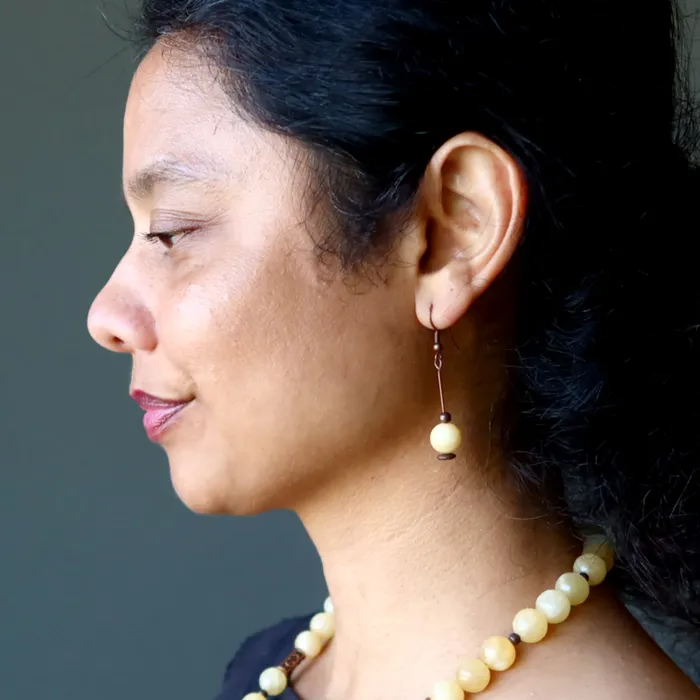 Satin Crystals Earrings Yellow Calcite Earrings My Daily Drop of Sunshine