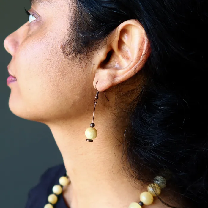 Satin Crystals Earrings Yellow Calcite Earrings My Daily Drop of Sunshine
