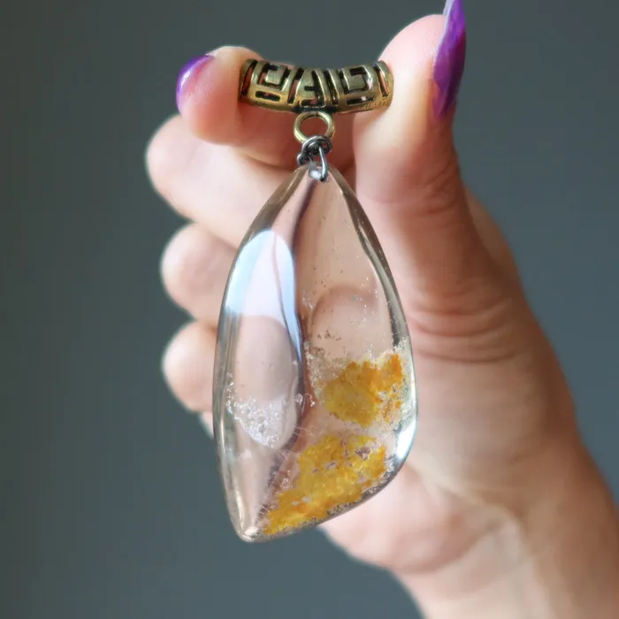Satin Crystals PreStyled Sets Smoky Quartz Pendant Willpower Crystal Gold