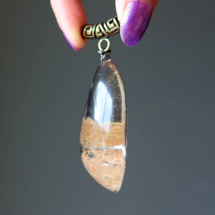 Satin Crystals PreStyled Sets Smoky Quartz Pendant Willpower Crystal Gold