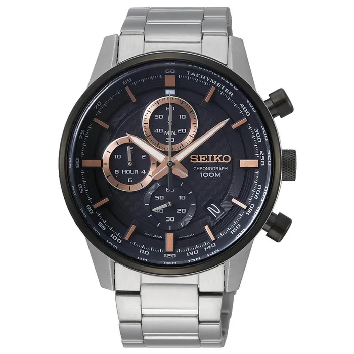 Seiko Bracelets Seiko Mens Chrono Watch Discover More Black Rose Gold Dial Bracelet SSC495P1 Seiko Bracelets Seiko Mens Chrono Watch Discover More Black Rose Gold Dial Bracelet SSC495P1