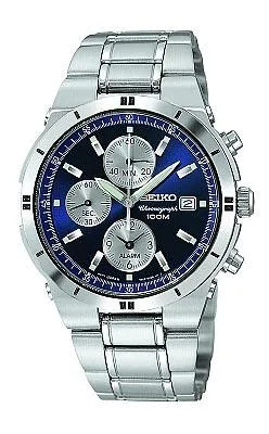 Seiko Mens Bracelet Alarm Chronograph SNA695 Seiko Bracelets