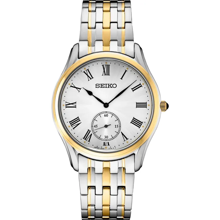 Seiko Mens Watch Essentials Quartz Silver Tone Dial Two Tone Bracelet SRK048 SEIKO Bracelets Seiko Mens Watch Essentials Quartz Silver Tone Dial Two Tone Bracelet SRK048 SEIKO Bracelets