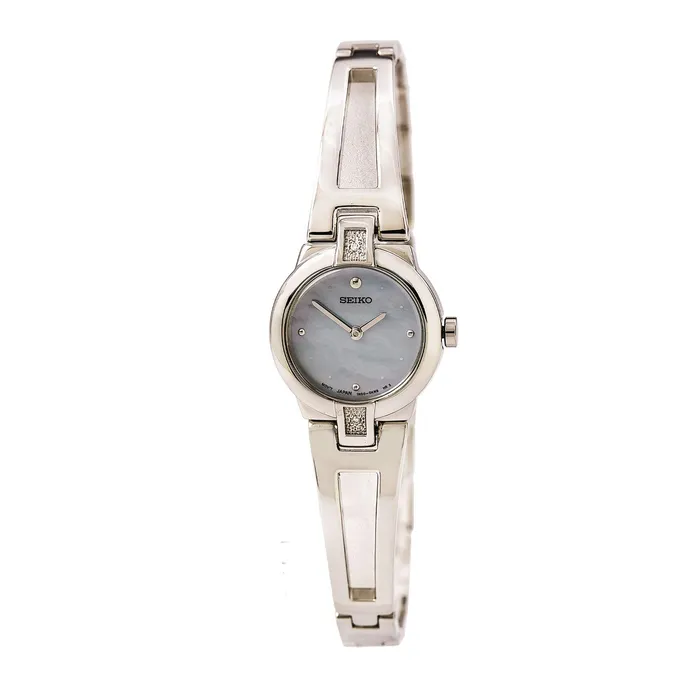 Seiko SUJ707 Womens Dress MOP Dial Stainless Steel Bangle Bracelet Diamond Watch Seiko Bracelets Seiko SUJ707 Womens Dress MOP Dial Stainless Steel Bangle Bracelet Diamond Watch Seiko Bracelets