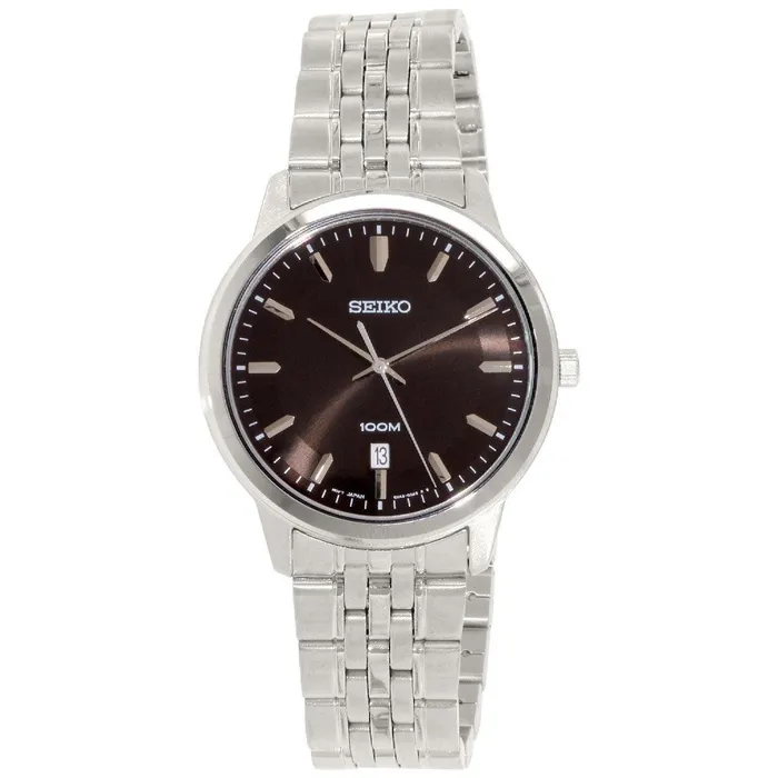 Seiko SUR031 Mens Classic Black Dial Stainless Steel Bracelet Watch Seiko Bracelets Seiko SUR031 Mens Classic Black Dial Stainless Steel Bracelet Watch Seiko Bracelets