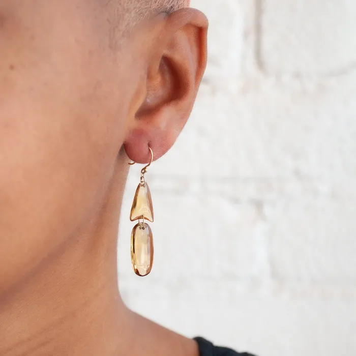 Small Citrine Arrowhead Earrings TenThousandThings Earrings