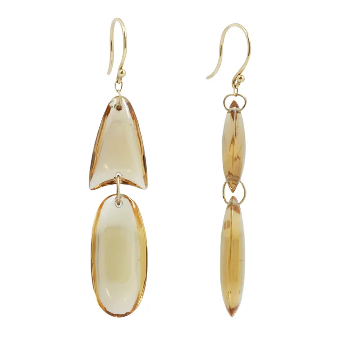 Small Citrine Arrowhead Earrings TenThousandThings Earrings