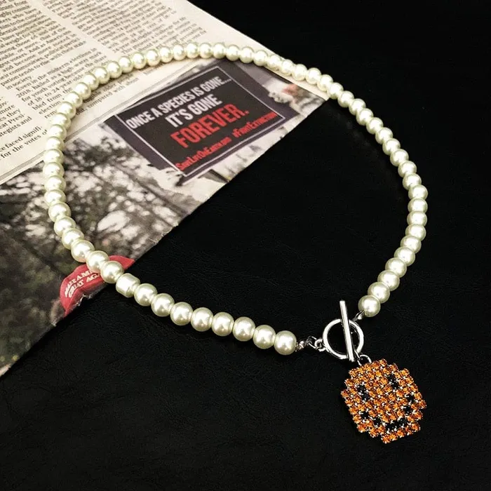 Smiley Pearl Chain VVS Jewelry Necklaces