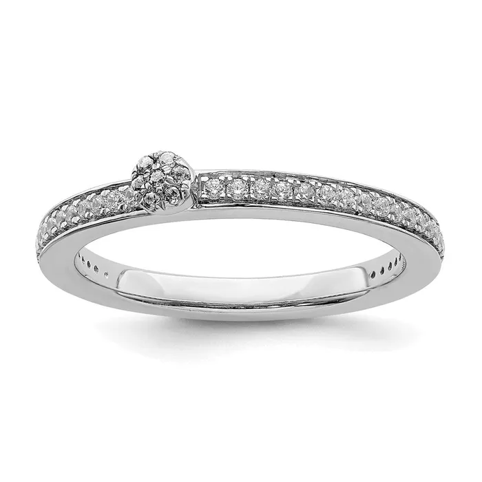 Stackable Expressions Rings 14k White Gold Stackable Expressions White Topaz and Diamond Ring SK2079 Stackable Expressions Rings 14k White Gold Stackable Expressions White Topaz and Diamond Ring SK2079
