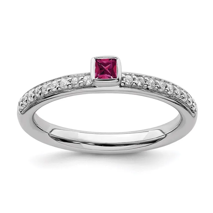 Stackable Expressions Rings Sterling Silver Stackable Expressions Created Ruby Diamond Ring QSK2142 Stackable Expressions Rings Sterling Silver Stackable Expressions Created Ruby Diamond Ring QSK2142