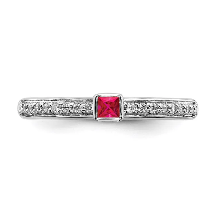 Stackable Expressions Rings Sterling Silver Stackable Expressions Created Ruby Diamond Ring QSK2142 Stackable Expressions Rings Sterling Silver Stackable Expressions Created Ruby Diamond Ring QSK2142