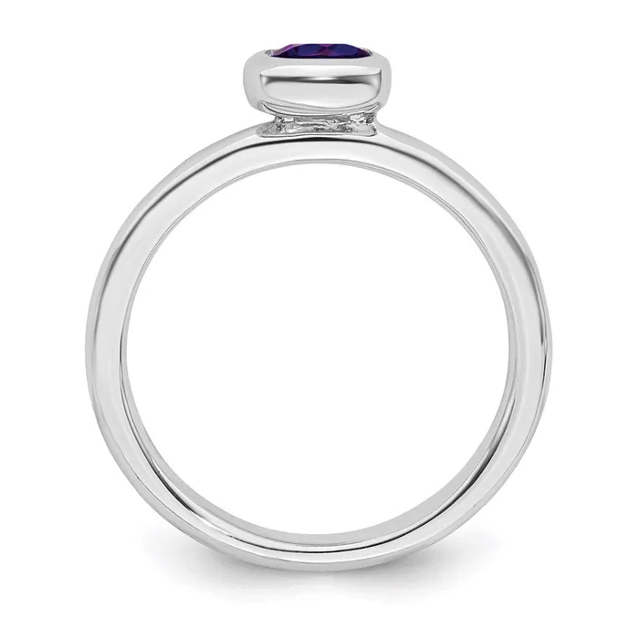 Stackable Expressions Rings Sterling Silver Stackable Expressions Cushion Cut Amethyst Ring QSK447 Stackable Expressions Rings Sterling Silver Stackable Expressions Cushion Cut Amethyst Ring QSK447