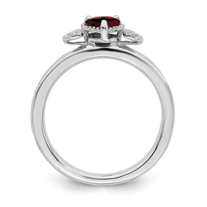 Stackable Expressions Rings Sterling Silver Stackable Expressions Garnet Diamond Hearts Ring QSK1868 Stackable Expressions Rings Sterling Silver Stackable Expressions Garnet Diamond Hearts Ring QSK1868