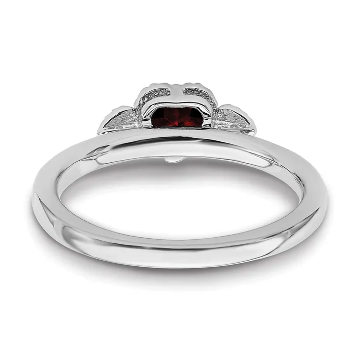 Stackable Expressions Rings Sterling Silver Stackable Expressions Garnet Diamond Hearts Ring QSK1868 Stackable Expressions Rings Sterling Silver Stackable Expressions Garnet Diamond Hearts Ring QSK1868