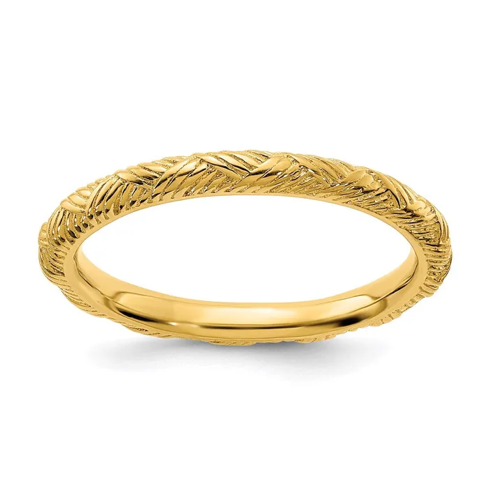 Stackable Expressions Rings Sterling Silver Stackable Expressions Goldplated Polished Ring QSK2054 Stackable Expressions Rings Sterling Silver Stackable Expressions Goldplated Polished Ring QSK2054