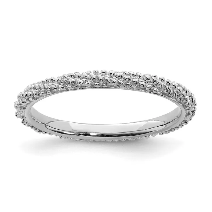 Stackable Expressions Rings Sterling Silver Stackable Expressions Polished Textured Ring QSK1841 Stackable Expressions Rings Sterling Silver Stackable Expressions Polished Textured Ring QSK1841