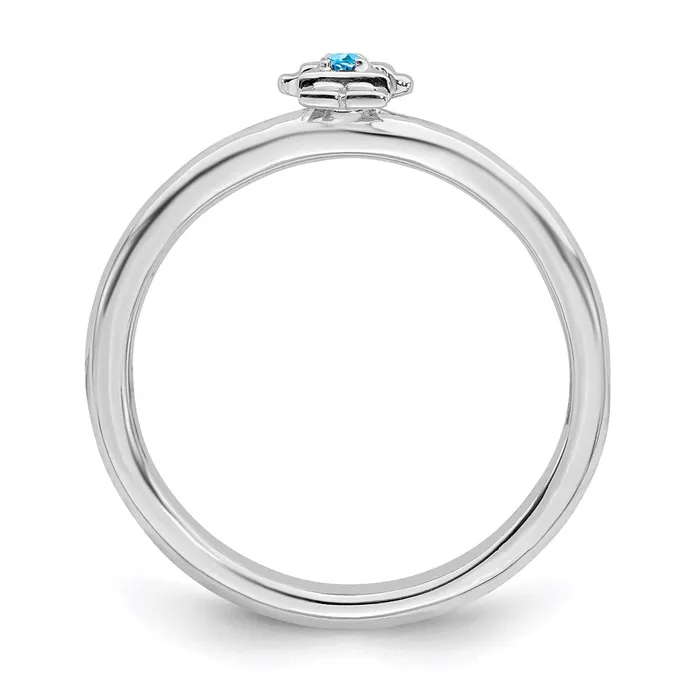 Stackable Expressions Rings Sterling Silver Stackable Expressions Rhodium Blue Topaz Girl Ring QSK1934 Stackable Expressions Rings Sterling Silver Stackable Expressions Rhodium Blue Topaz Girl Ring QSK1934