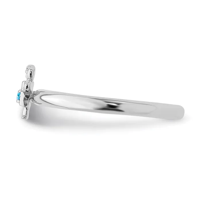 Stackable Expressions Rings Sterling Silver Stackable Expressions Rhodium Blue Topaz Girl Ring QSK1934 Stackable Expressions Rings Sterling Silver Stackable Expressions Rhodium Blue Topaz Girl Ring QSK1934
