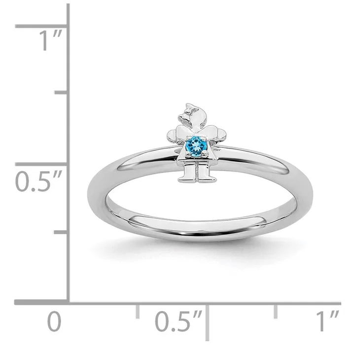 Stackable Expressions Rings Sterling Silver Stackable Expressions Rhodium Blue Topaz Girl Ring QSK1934 Stackable Expressions Rings Sterling Silver Stackable Expressions Rhodium Blue Topaz Girl Ring QSK1934