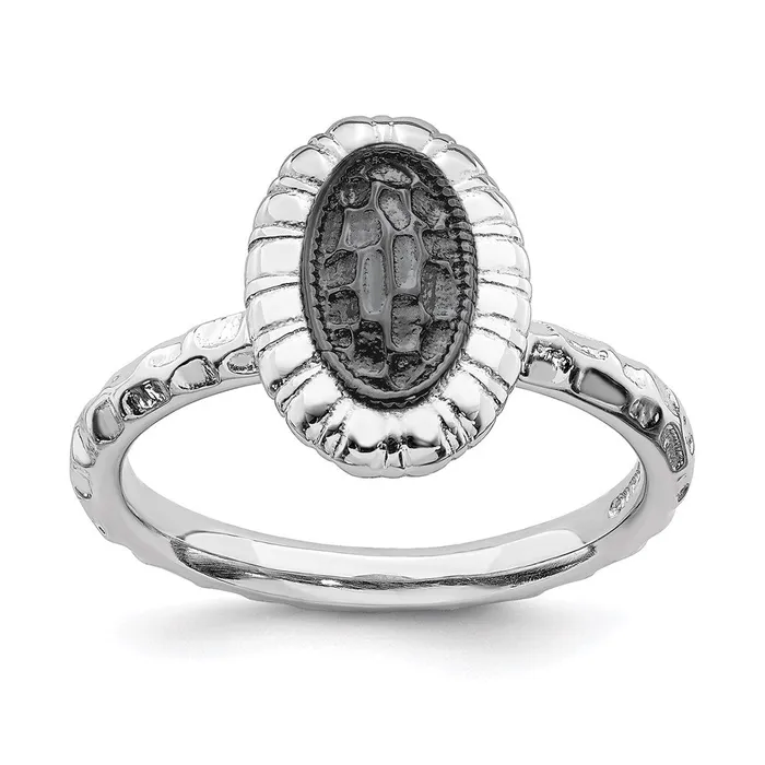 Stackable Expressions Rings Sterling Silver Stackable Expressions Rutheniumplated Oval Ring QSK1605 Stackable Expressions Rings Sterling Silver Stackable Expressions Rutheniumplated Oval Ring QSK1605