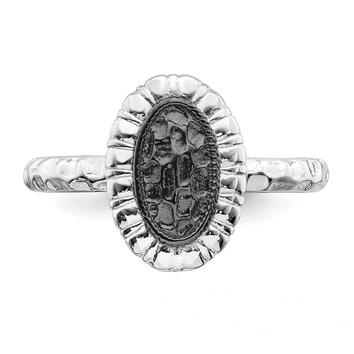 Stackable Expressions Rings Sterling Silver Stackable Expressions Rutheniumplated Oval Ring QSK1605 Stackable Expressions Rings Sterling Silver Stackable Expressions Rutheniumplated Oval Ring QSK1605