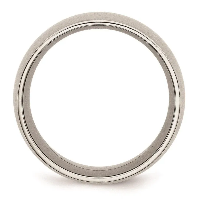 Stainless Steel 12mm Brushed Band Chisel Rings Stainless Steel 12mm Brushed Band Chisel Rings