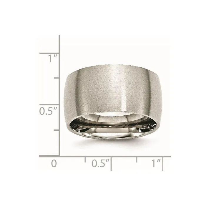 Stainless Steel 12mm Brushed Band Chisel Rings Stainless Steel 12mm Brushed Band Chisel Rings