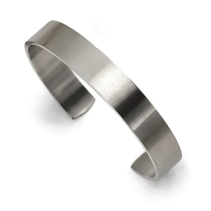 Stainless Steel Brushed Cuff Bangle Chisel Bracelets