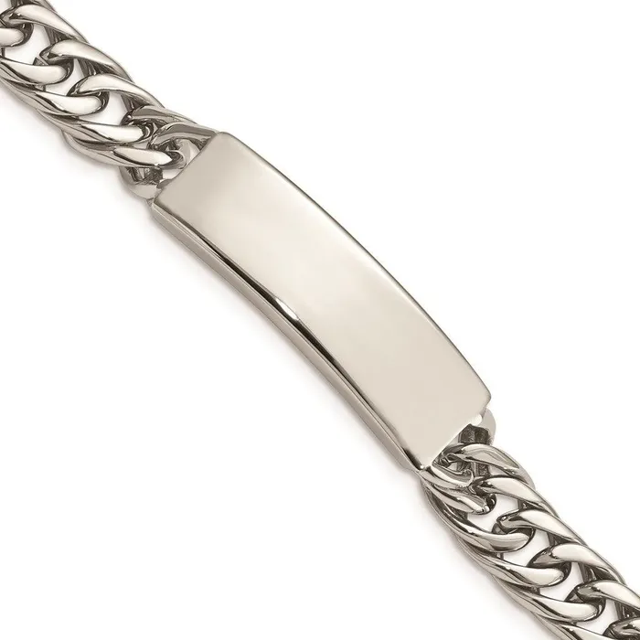 Stainless Steel Polished and Antiqued Curb ID Link Bracelet Chisel Bracelets Stainless Steel Polished and Antiqued Curb ID Link Bracelet Chisel Bracelets