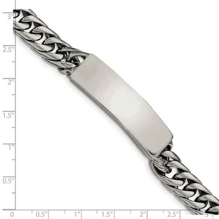 Stainless Steel Polished and Antiqued Curb ID Link Bracelet Chisel Bracelets Stainless Steel Polished and Antiqued Curb ID Link Bracelet Chisel Bracelets