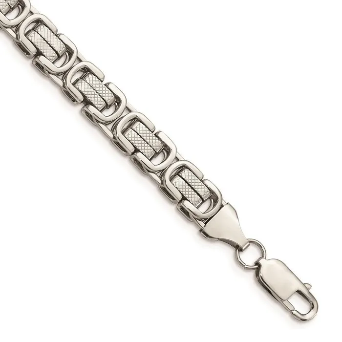 Stainless Steel Polished and Textured Bracelet Chisel Bracelets