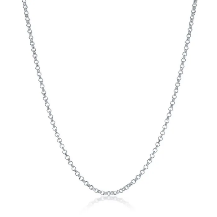 Sterling Silver 15mm Rolo Chain Silver Plated Classic Rings