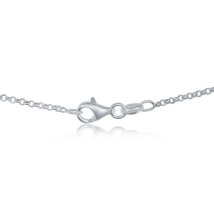 Sterling Silver 15mm Rolo Chain Silver Plated Classic Rings Sterling Silver 15mm Rolo Chain Silver Plated Classic Rings