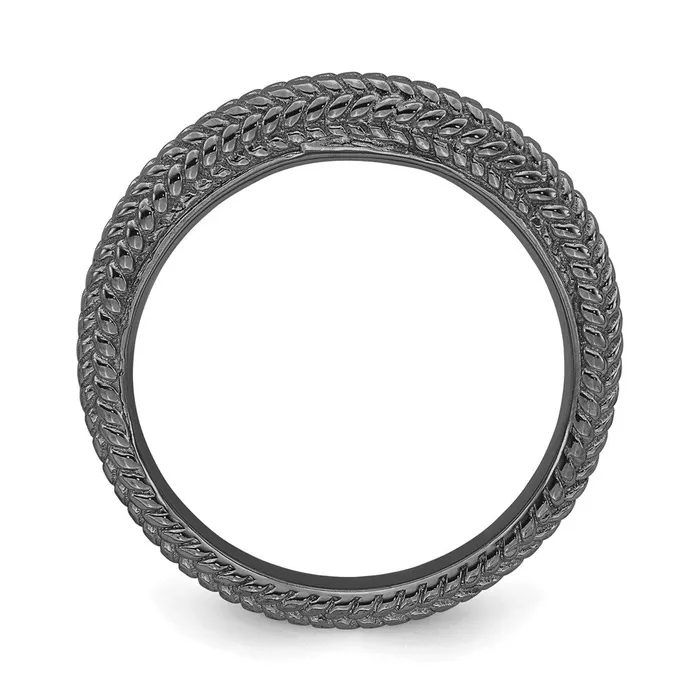 Sterling Silver Stackable Expressions Blackplated Domed Ring QSK885 Stackable Expressions Rings Sterling Silver Stackable Expressions Blackplated Domed Ring QSK885 Stackable Expressions Rings
