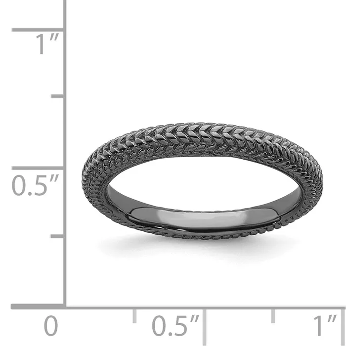 Sterling Silver Stackable Expressions Blackplated Domed Ring QSK885 Stackable Expressions Rings Sterling Silver Stackable Expressions Blackplated Domed Ring QSK885 Stackable Expressions Rings