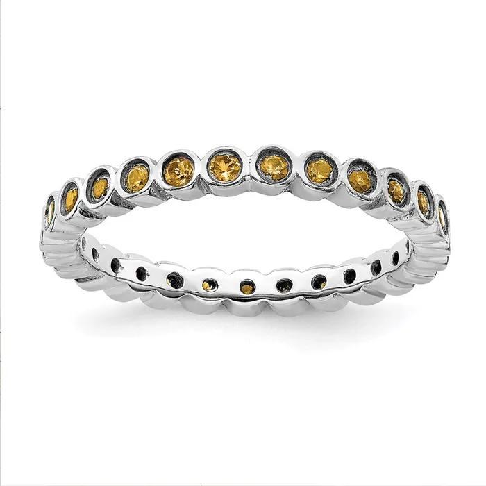 Sterling Silver Stackable Expressions Citrine Ring QSK372 Stackable Expressions Rings Sterling Silver Stackable Expressions Citrine Ring QSK372 Stackable Expressions Rings