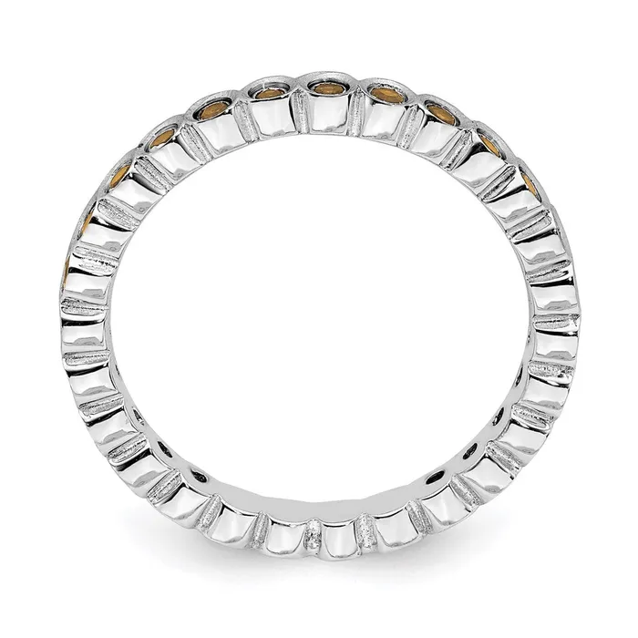 Sterling Silver Stackable Expressions Citrine Ring QSK372 Stackable Expressions Rings Sterling Silver Stackable Expressions Citrine Ring QSK372 Stackable Expressions Rings