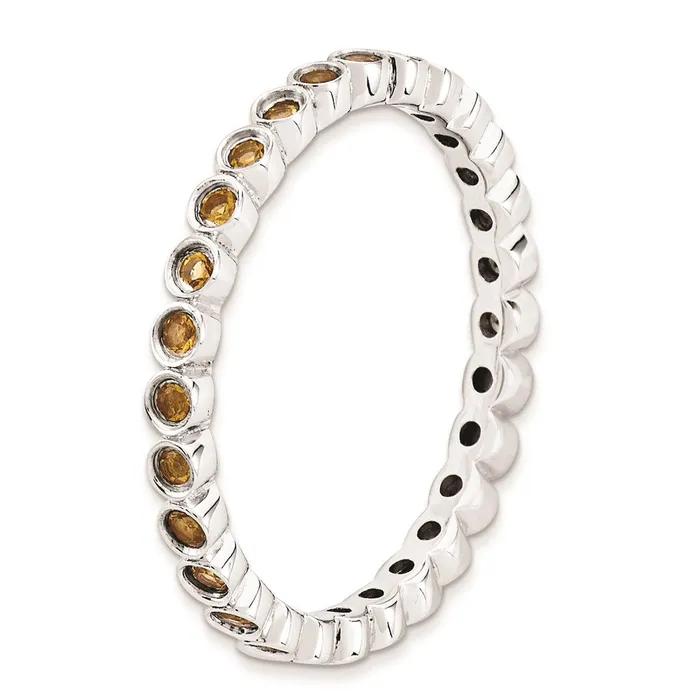 Sterling Silver Stackable Expressions Citrine Ring QSK372 Stackable Expressions Rings Sterling Silver Stackable Expressions Citrine Ring QSK372 Stackable Expressions Rings