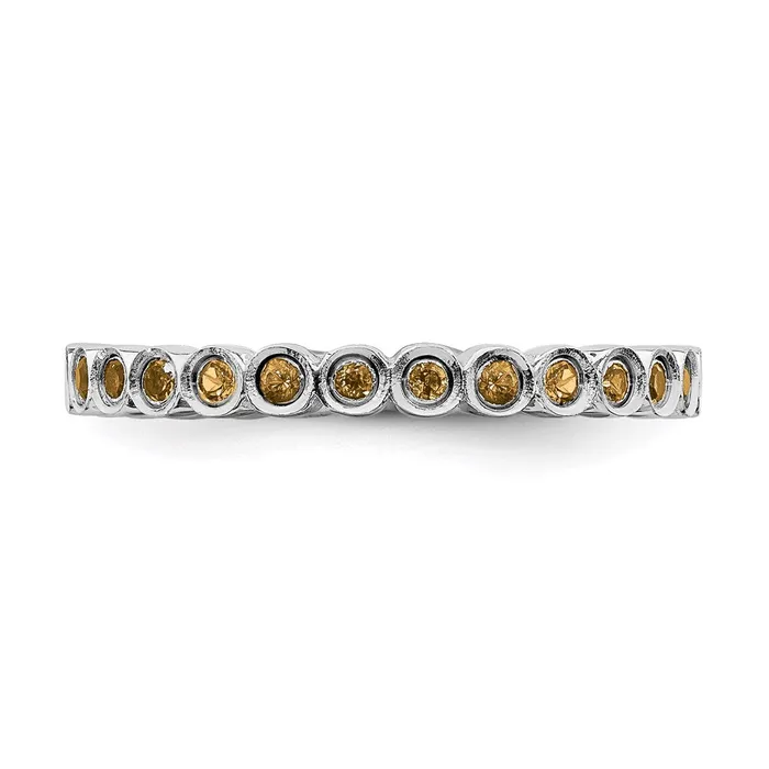 Sterling Silver Stackable Expressions Citrine Ring QSK372 Stackable Expressions Rings Sterling Silver Stackable Expressions Citrine Ring QSK372 Stackable Expressions Rings