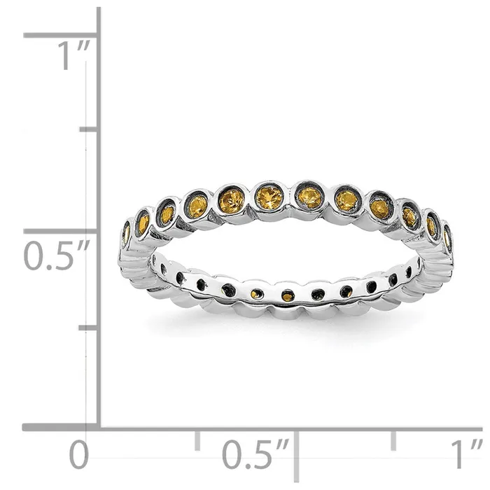 Sterling Silver Stackable Expressions Citrine Ring QSK372 Stackable Expressions Rings Sterling Silver Stackable Expressions Citrine Ring QSK372 Stackable Expressions Rings