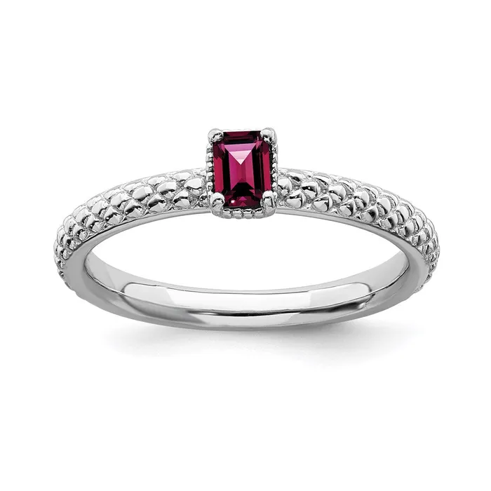 Sterling Silver Stackable Expressions Created Ruby Single Stone Ring QSK1579 Stackable Expressions Rings Sterling Silver Stackable Expressions Created Ruby Single Stone Ring QSK1579 Stackable Expressions Rings