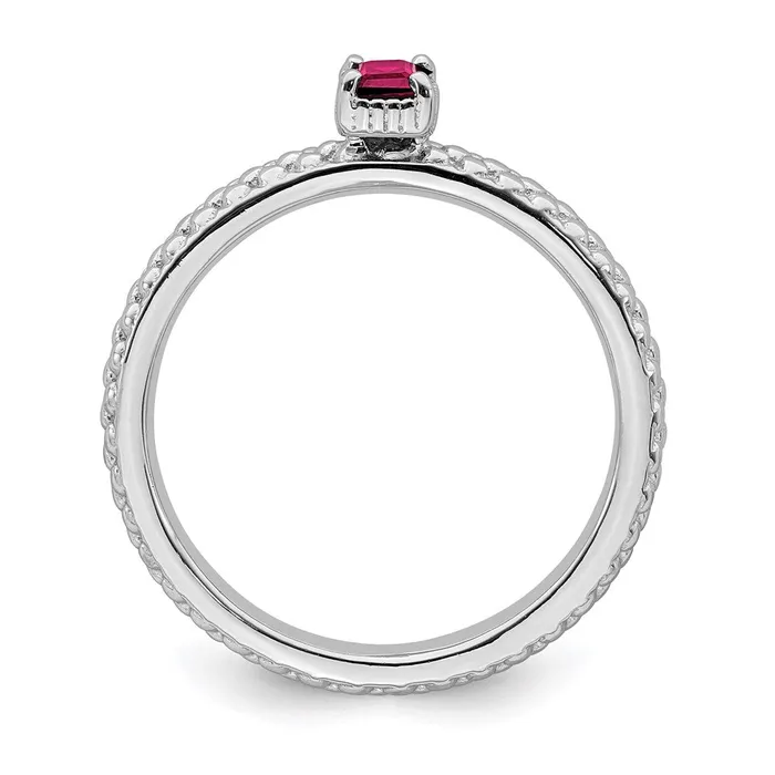 Sterling Silver Stackable Expressions Created Ruby Single Stone Ring QSK1579 Stackable Expressions Rings Sterling Silver Stackable Expressions Created Ruby Single Stone Ring QSK1579 Stackable Expressions Rings
