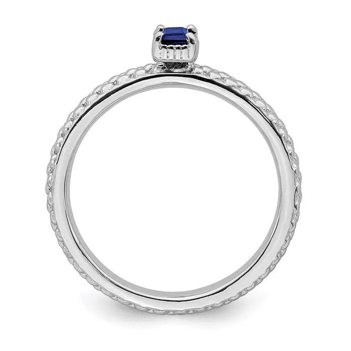 Sterling Silver Stackable Expressions Created Sapphire Single Stone Ring QSK1581 Stackable Expressions Rings Sterling Silver Stackable Expressions Created Sapphire Single Stone Ring QSK1581 Stackable Expressions Rings