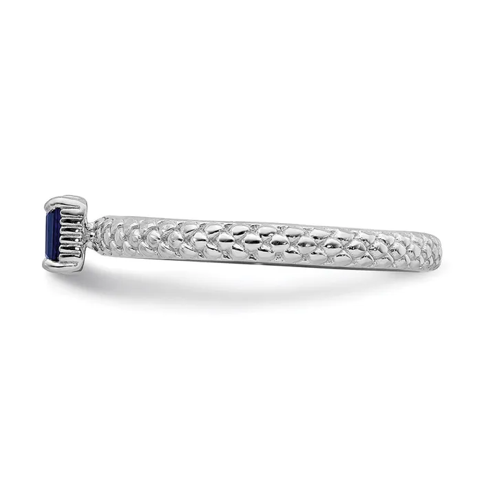 Sterling Silver Stackable Expressions Created Sapphire Single Stone Ring QSK1581 Stackable Expressions Rings Sterling Silver Stackable Expressions Created Sapphire Single Stone Ring QSK1581 Stackable Expressions Rings