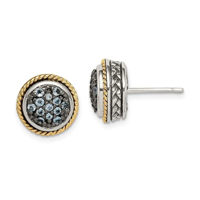 Sterling Silver w 14K Accent Light Swiss Blue Topaz Earrings Jewelry Earrings Sterling Silver w 14K Accent Light Swiss Blue Topaz Earrings Jewelry Earrings