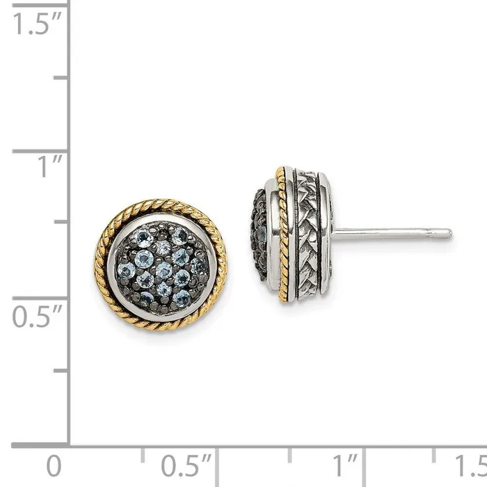 Sterling Silver w 14K Accent Light Swiss Blue Topaz Earrings Jewelry Earrings Sterling Silver w 14K Accent Light Swiss Blue Topaz Earrings Jewelry Earrings