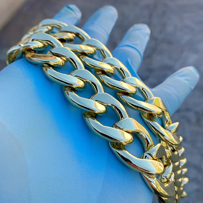 Sungshin Metal Necklaces 14K Gold Plated Cuban Link Chain Hip Hop Necklace 20MM Thick 2430 Sungshin Metal Necklaces 14K Gold Plated Cuban Link Chain Hip Hop Necklace 20MM Thick 2430