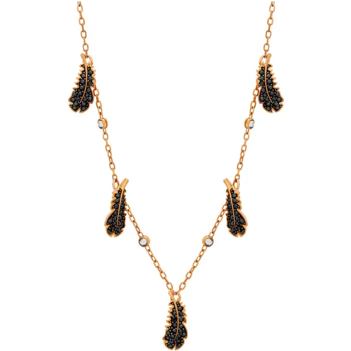 Swarovski Necklaces Swarovski Womens Necklace Naughty Rose Gold Plated and Black Crystal 5497874